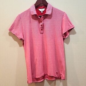 Clover by Bobby Jones 6 button golf polo red and white size XL EUC